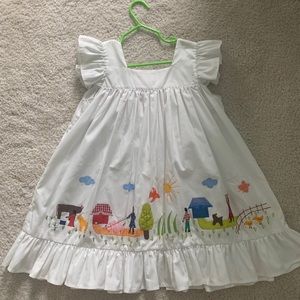 White flutter sleeve girl dress